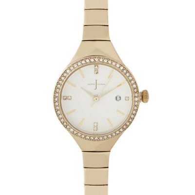 Ladies gold diamant embellished watch